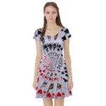 Poker Royal Flush All Suits Droste Spiral Short Sleeve Skater Dress