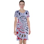 Poker Royal Flush All Suits Droste Spiral Short Sleeve Nightdress