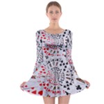 Poker Royal Flush All Suits Droste Spiral Long Sleeve Skater Dress