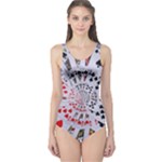 Poker Royal Flush All Suits Droste Spiral One Piece Swimsuit