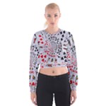 Poker Royal Flush All Suits Droste Spiral Women s Cropped Sweatshirt