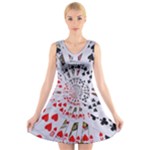 Poker Royal Flush All Suits Droste Spiral V-Neck Sleeveless Dress