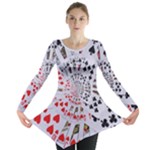 Poker Royal Flush All Suits Droste Spiral Long Sleeve Tunic 