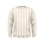 Vertical Stripes - White and Champagne Orange Kid s Sweatshirt