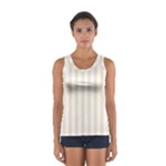 Vertical Stripes - White and Champagne Orange Women s Sport Tank Top