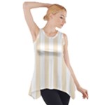 Vertical Stripes - White and Champagne Orange Side Drop Tank Tunic