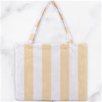 Vertical Stripes - White and Peach Orange Mini Tote Bag