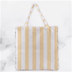 Vertical Stripes - White and Peach Orange Grocery Tote Bag