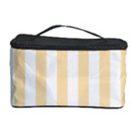 Vertical Stripes - White and Peach Orange Cosmetic Storage Case