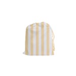 Vertical Stripes - White and Peach Orange Drawstring Pouch (XS)