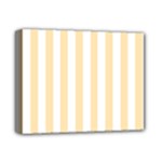 Vertical Stripes - White and Peach Orange Deluxe Canvas 14  x 11  (Stretched)