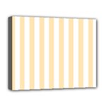 Vertical Stripes - White and Peach Orange Deluxe Canvas 20  x 16  (Stretched)