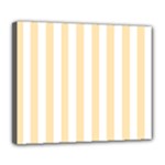 Vertical Stripes - White and Peach Orange Deluxe Canvas 24  x 20  (Stretched)