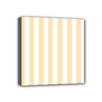 Vertical Stripes - White and Peach Orange Mini Canvas 4  x 4  (Stretched)