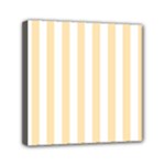 Vertical Stripes - White and Peach Orange Mini Canvas 6  x 6  (Stretched)