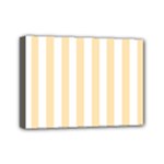 Vertical Stripes - White and Peach Orange Mini Canvas 7  x 5  (Stretched)