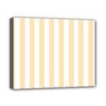 Vertical Stripes - White and Peach Orange Canvas 10  x 8  (Stretched)