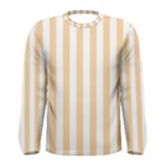 Vertical Stripes - White and Sunset Orange Men s Long Sleeve T-shirt