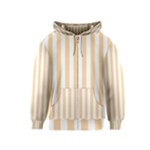 Vertical Stripes - White and Sunset Orange Kid s Zipper Hoodie