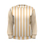 Vertical Stripes - White and Sunset Orange Women s Sweatshirt