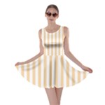 Vertical Stripes - White and Sunset Orange Skater Dress