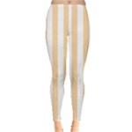 Vertical Stripes - White and Sunset Orange Women s Leggings