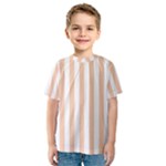 Vertical Stripes - White and Apricot Orange Kid s Sport Mesh Tee