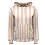 Vertical Stripes - White and Apricot Orange Women s Pullover Hoodie