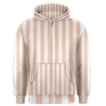 Vertical Stripes - White and Apricot Orange Men s Zipper Hoodie