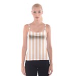 Vertical Stripes - White and Apricot Orange Spaghetti Strap Top