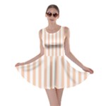 Vertical Stripes - White and Apricot Orange Skater Dress