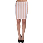 Vertical Stripes - White and Apricot Orange Bodycon Skirt