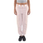 Vertical Stripes - White and Apricot Orange Women s Jogger Sweatpants