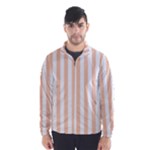 Vertical Stripes - White and Apricot Orange Wind Breaker (Men)