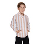 Vertical Stripes - White and Apricot Orange Wind Breaker (Kids)