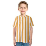 Vertical Stripes - White and Pastel Orange Kid s Sport Mesh Tee