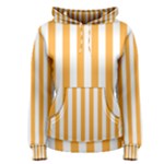 Vertical Stripes - White and Pastel Orange Women s Pullover Hoodie