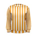 Vertical Stripes - White and Pastel Orange Women s Sweatshirt