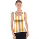 Vertical Stripes - White and Pastel Orange Tank Top