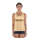 Vertical Stripes - White and Pastel Orange Women s Sport Tank Top