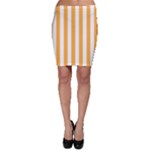 Vertical Stripes - White and Pastel Orange Bodycon Skirt