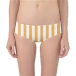 Vertical Stripes - White and Pastel Orange Classic Bikini Bottoms