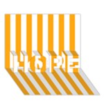 Vertical Stripes - White and Dark Tangerine Orange HOPE 3D Greeting Card (7x5)