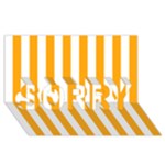 Vertical Stripes - White and Dark Tangerine Orange SORRY 3D Greeting Card (8x4)