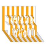 Vertical Stripes - White and Dark Tangerine Orange THANK YOU 3D Greeting Card (7x5)