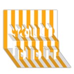 Vertical Stripes - White and Dark Tangerine Orange You Did It 3D Greeting Card (7x5)