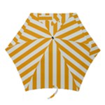 Vertical Stripes - White and Dark Tangerine Orange Mini Umbrella