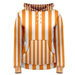 Vertical Stripes - White and Orange Women s Pullover Hoodie