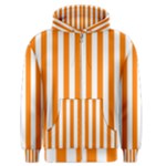 Vertical Stripes - White and Orange Men s Zipper Hoodie