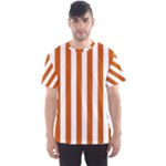 Vertical Stripes - White and Burnt Orange Men s Sport Mesh Tee